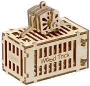 Деревянный 3D-конструктор Wood Trick - Строительный кран, Коричневый